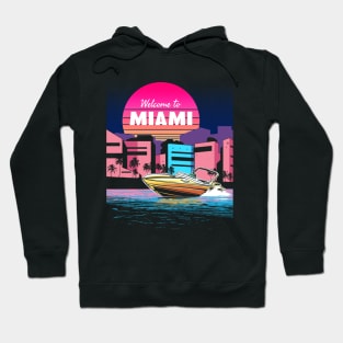 Welcome to Miami Vaporwave Sunset Hoodie